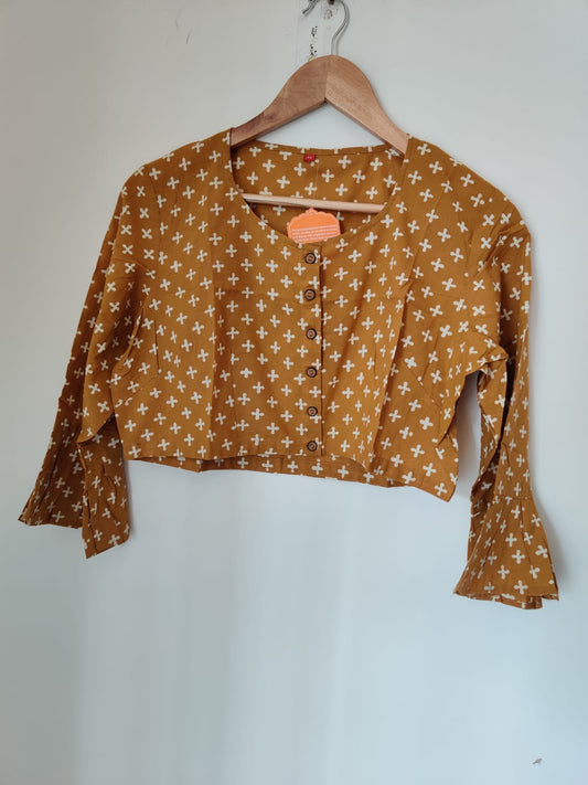 readymade block print cotton blouse - Desi Weaves