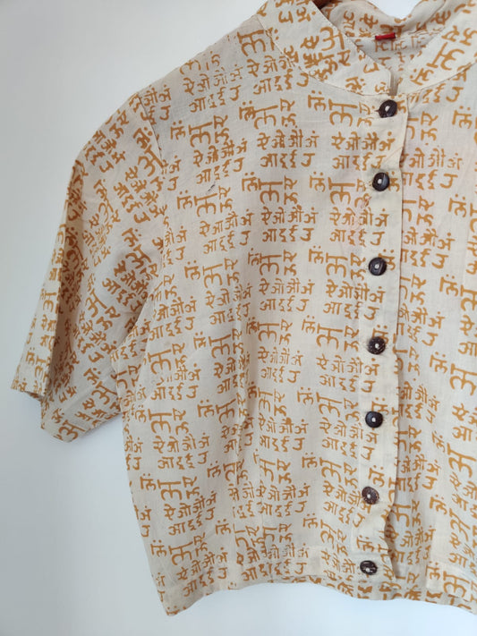 readymade block print cotton blouse  - Desi Weaves