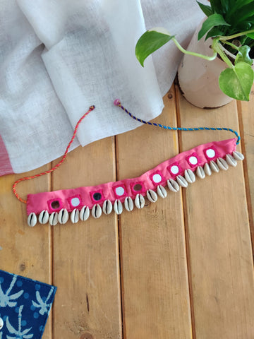Hand Embroidered  Fabric Long Necklace
