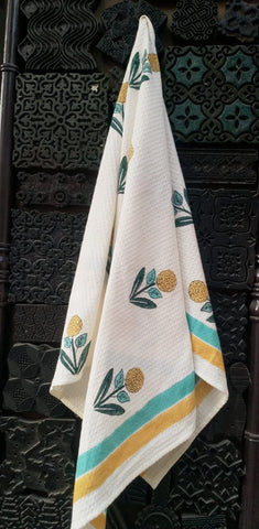 Gulabi Handblock Printed Pure Cotton Towel
