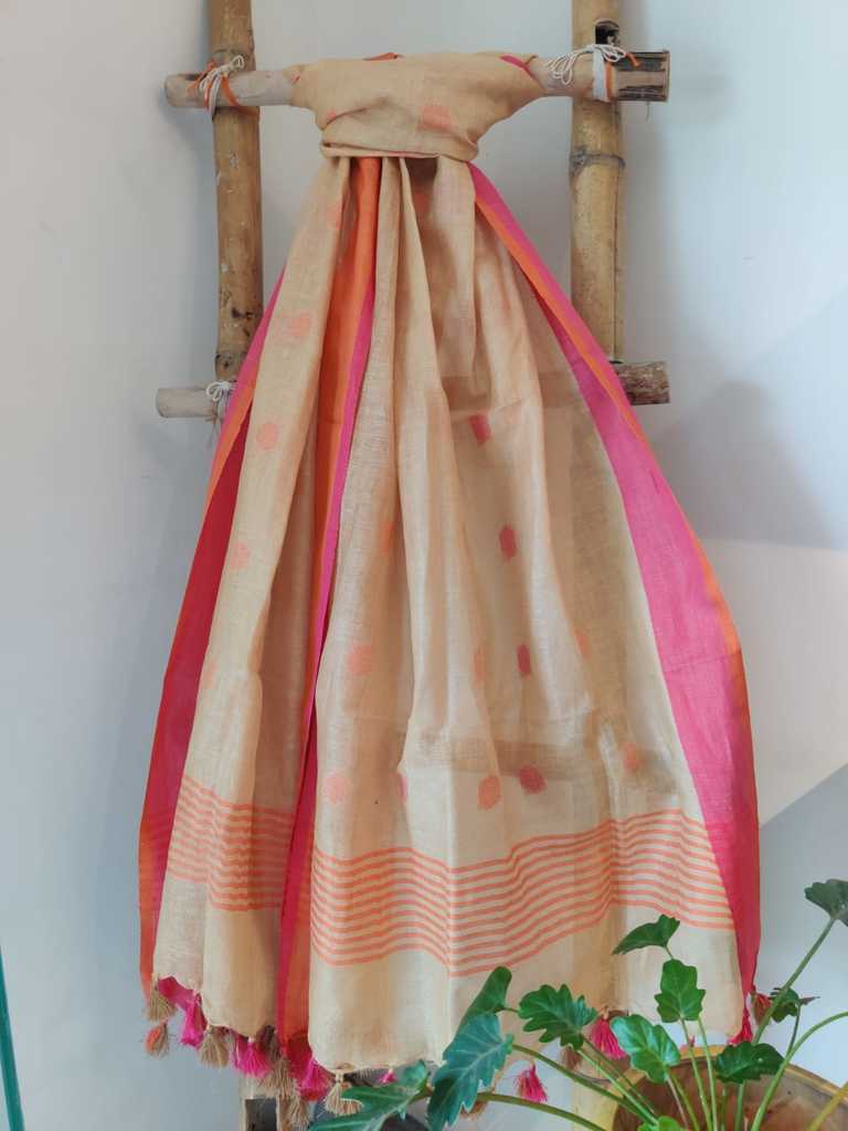 Pure Linen Dupatta Online - Desi Weaves