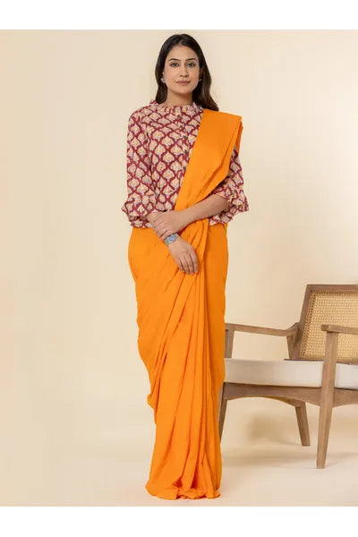 Sunflower Plain Mull Cotton Saree