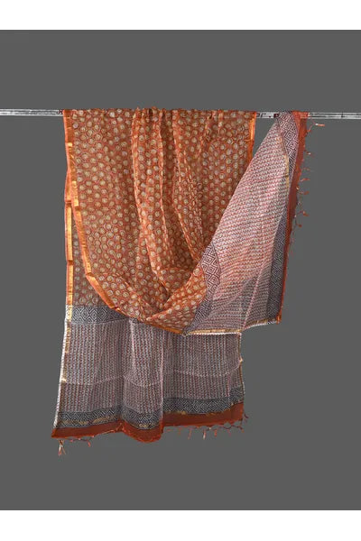 orange kota doria dupatta