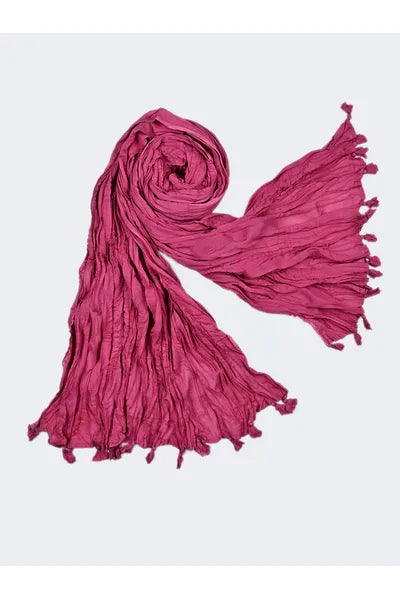 Deep Magenta Mull Cotton Dupatta With Tassels 2.5 meter x 42 Inches