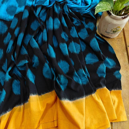 double Ikkat cotton saree - desi weaves