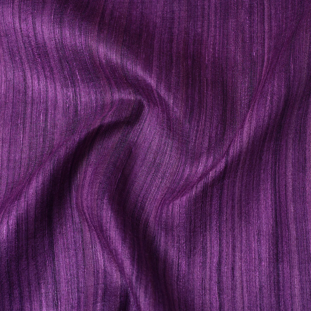 Purple Color Handwoven Pure Desi Ghicha Tussar Silk Fabric