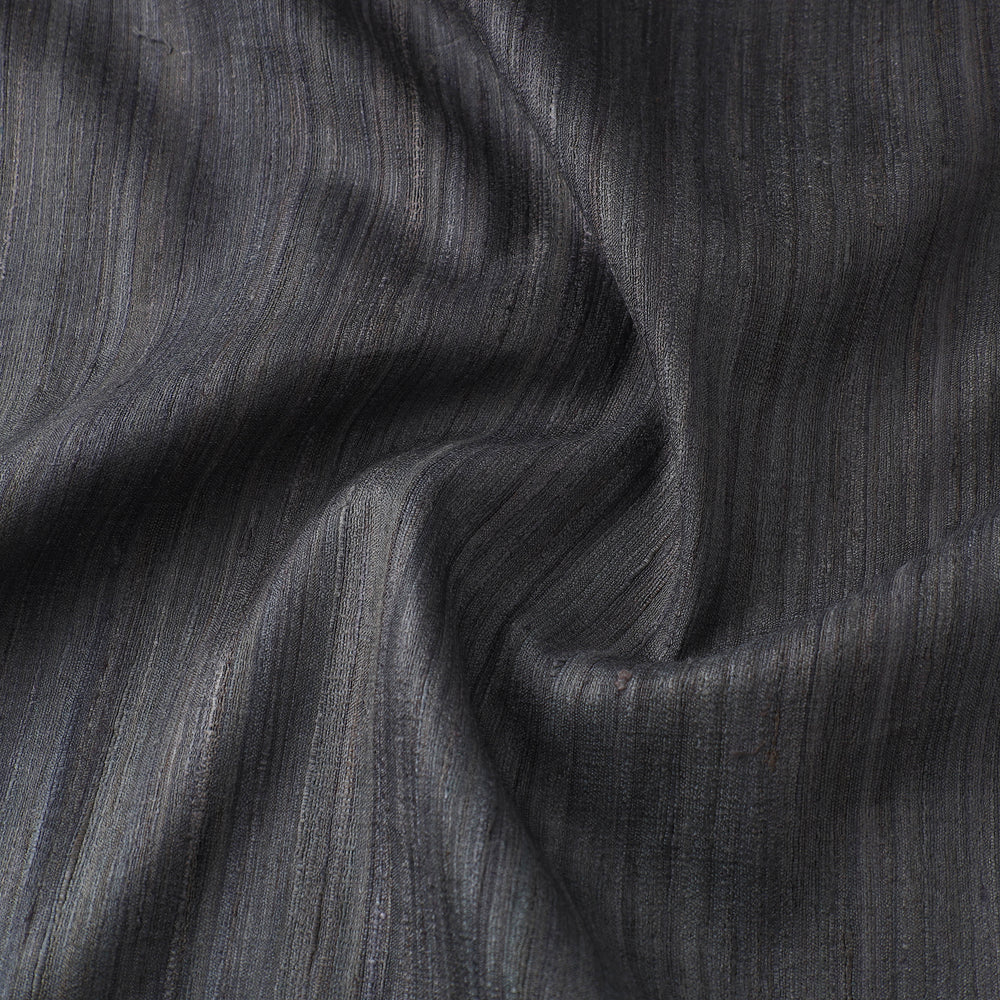 Grey  Color Handwoven Pure Desi Ghicha Tussar Silk Fabric