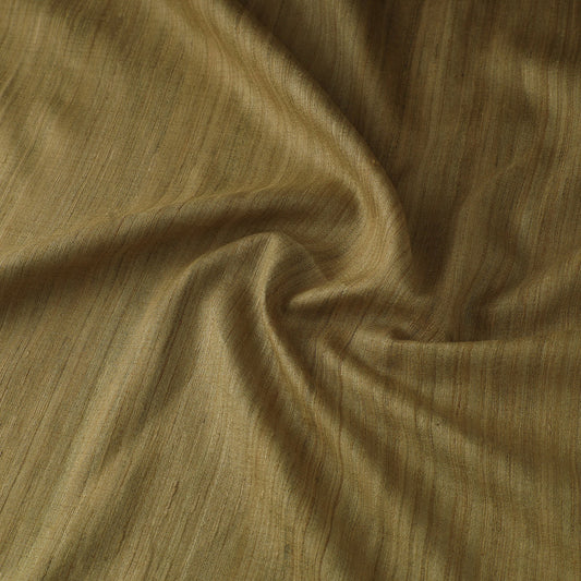 Olive Color Handwoven Pure Desi Ghicha Tussar Silk Fabric