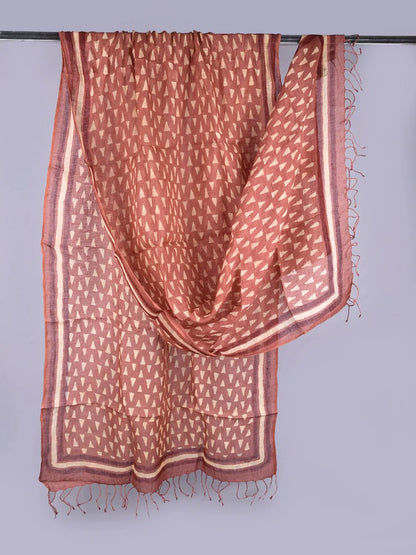 Sandhya Handcrafted Handblock Print Pure Linen  Dupatta