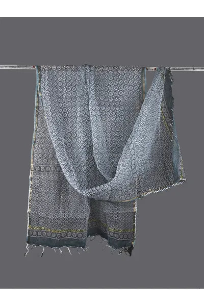 grey kota doria dupatta - desi weaves