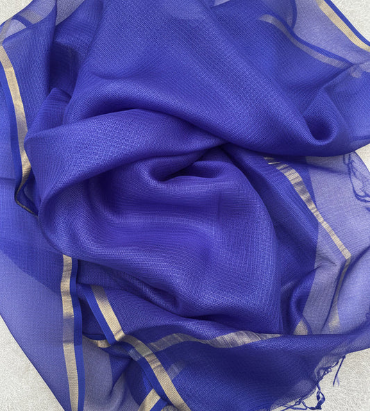 Royal Blue Pure Kota Silk Dupatta
