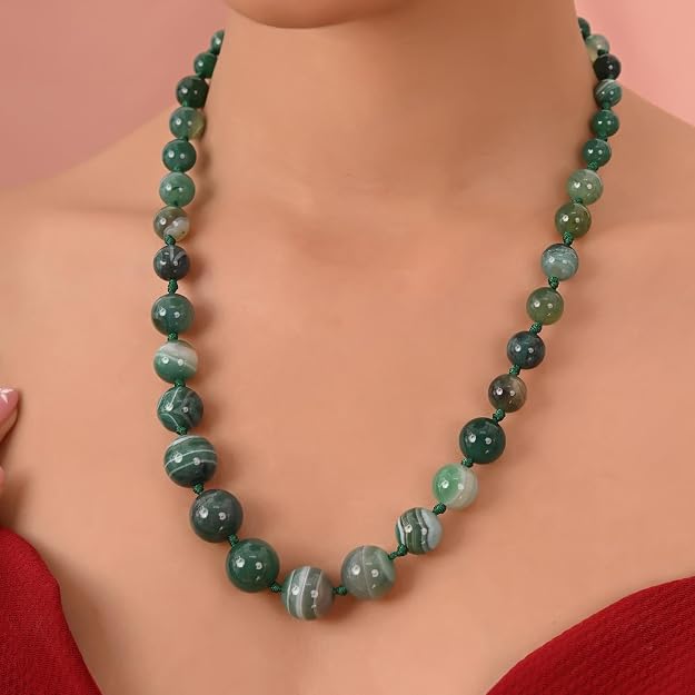 Green Color Natural Stone Necklace