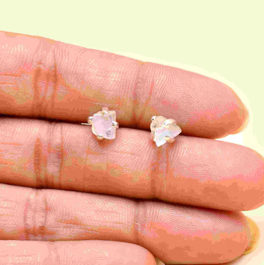 4 mm Stone Earrings in 925 Silver