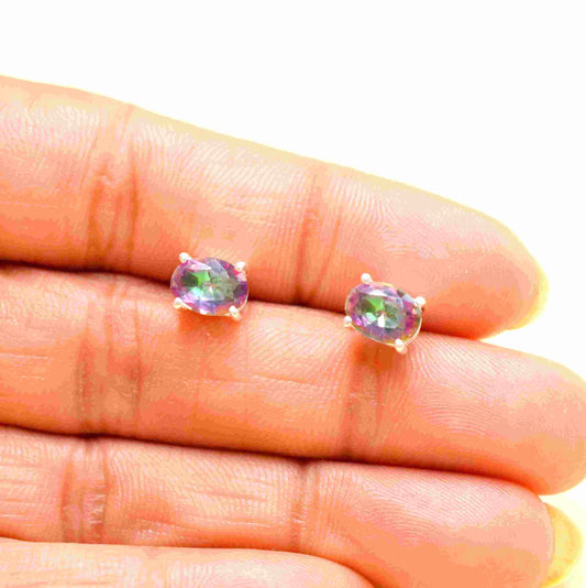 4 mm Stone Earrings in 925 Silver