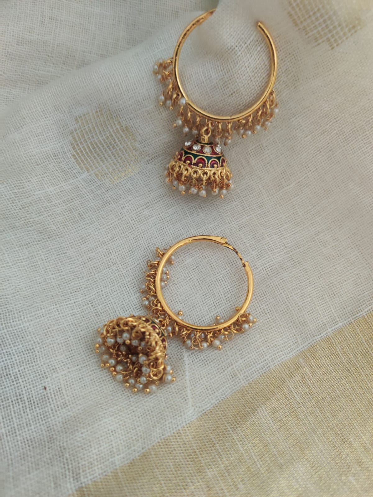 Golden Pearl Bali With Jhumka