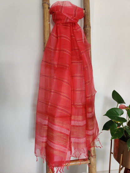 Organza Silk Dupatta - Desi Weaves