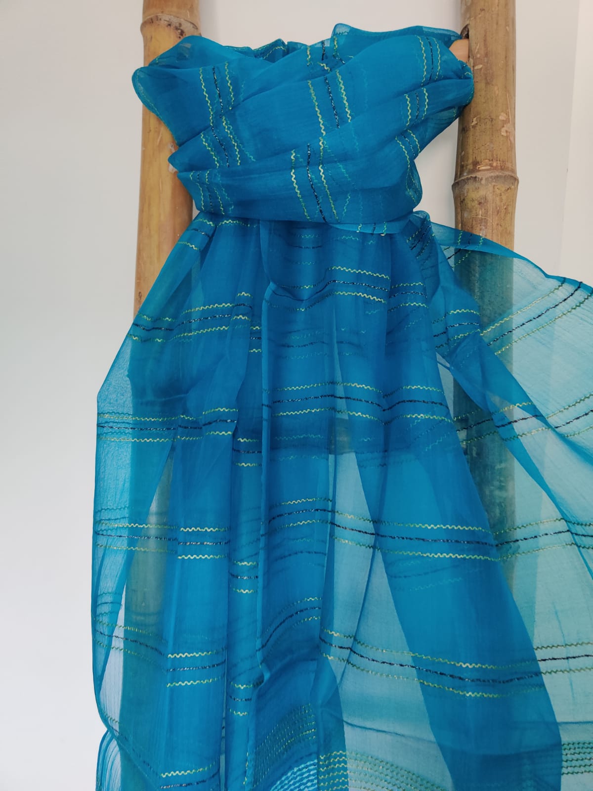 Organza Tussar Silk Dupatta - Desi Weaves