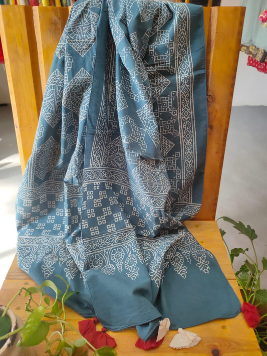 block print cotton stoles - desi weaves