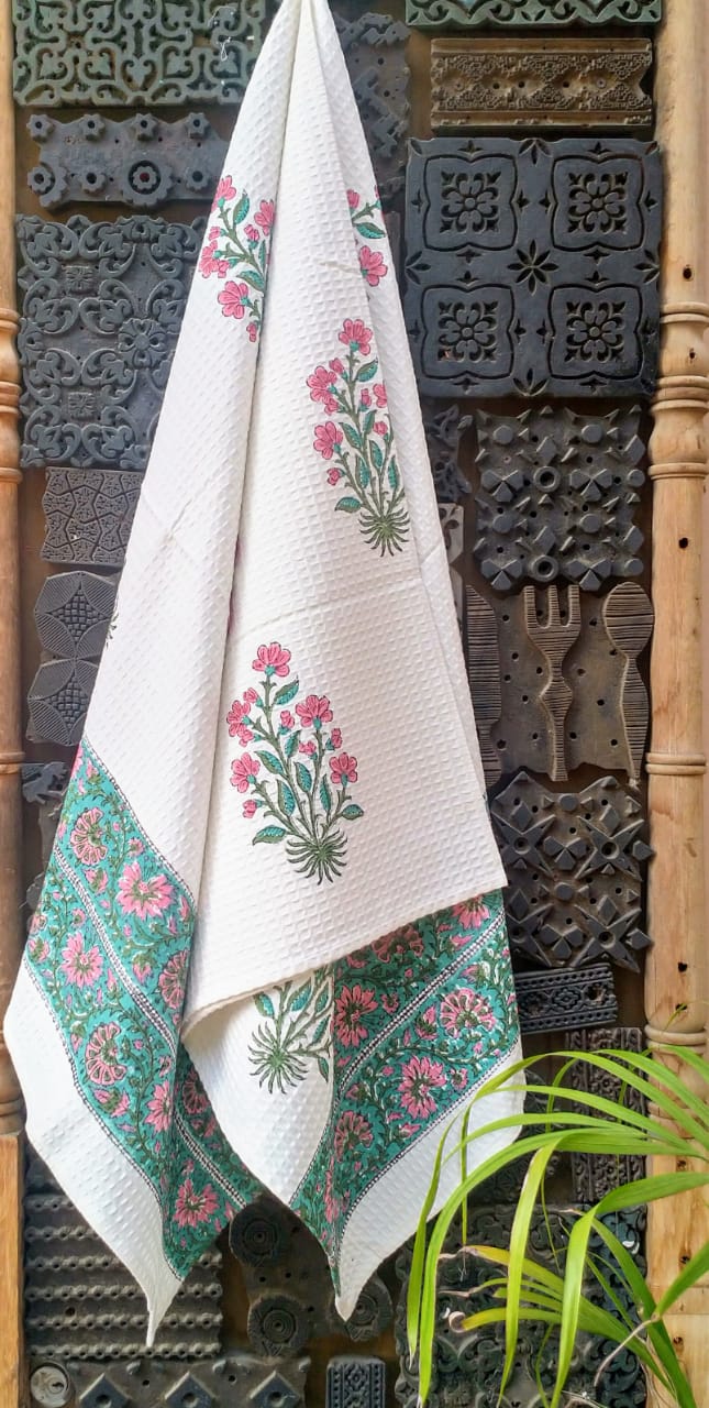 Khel Block Printed Pure Cotton Towel