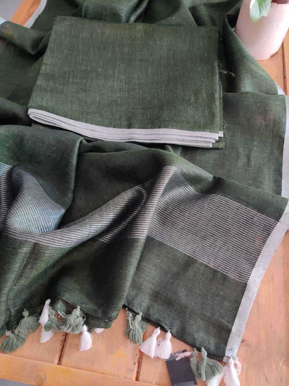 Linen dress material online - Desi Weaves