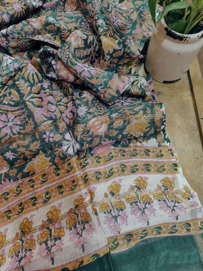 Dhara Sanganeri Block Print Chanderi Silk Dupatta