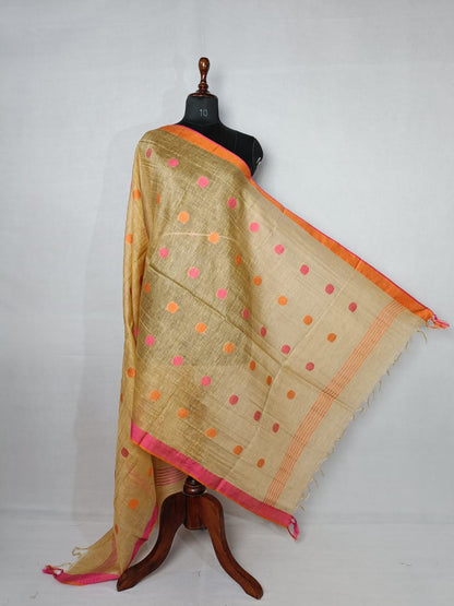 Mint Story Handwoven Pure Linen Dupatta