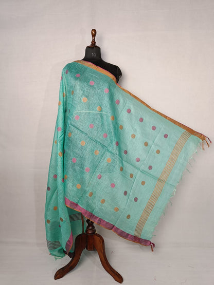 Paisley Garden Handwoven Pure Linen Dupatta