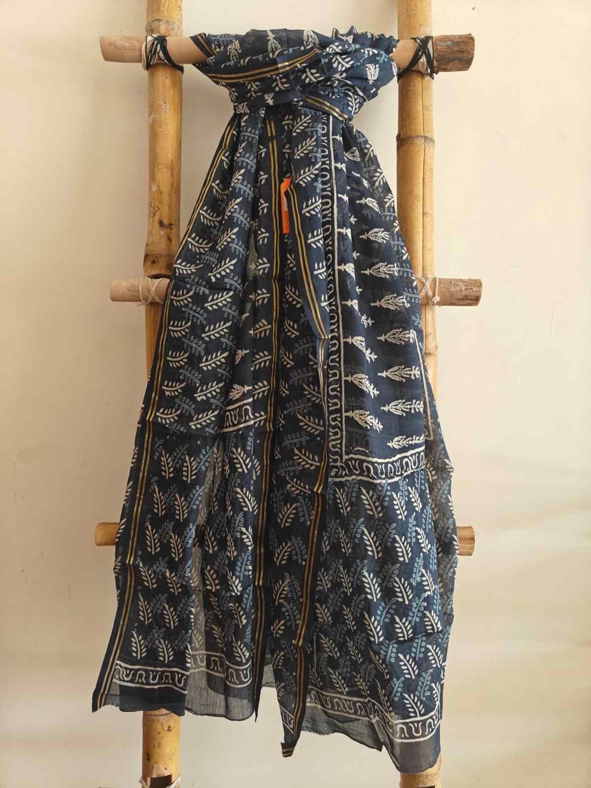 Indigo Vibes Hand Block Printed Mull Cotton Dupatta