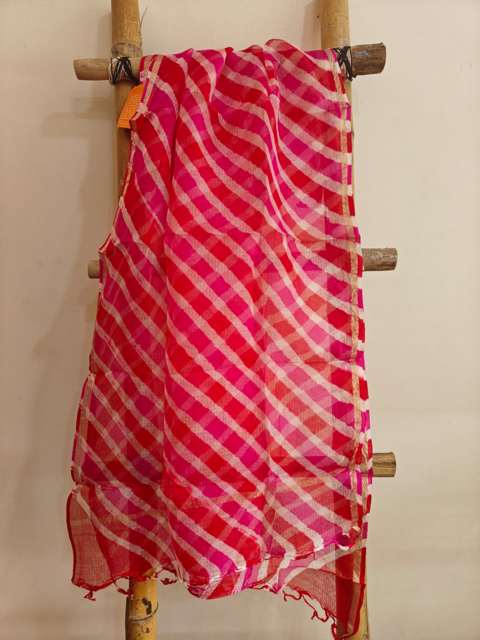 Pink City Lehriya Handcrafted Pure Kota Silk Dupatta