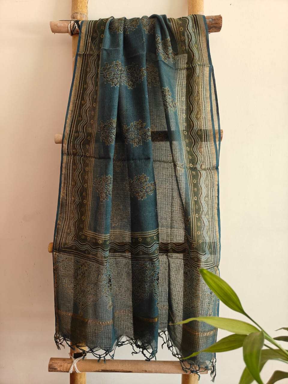 Ajrakh Kota Doria Dupatta - Desi Weaves