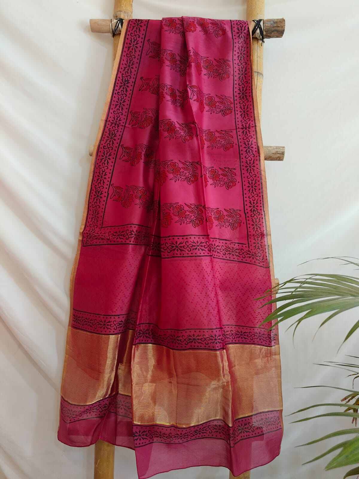 chanderi silk dupatta online - Desi Weaves