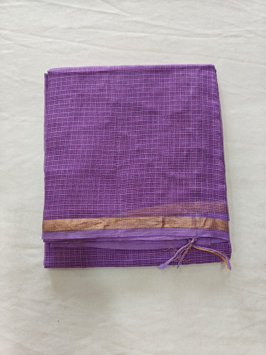 Lavender  Cotton Kota Doria Zari Border Dupatta