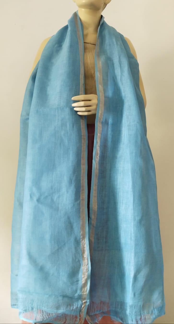 Pure Linen Dupatta - Desi Weaves