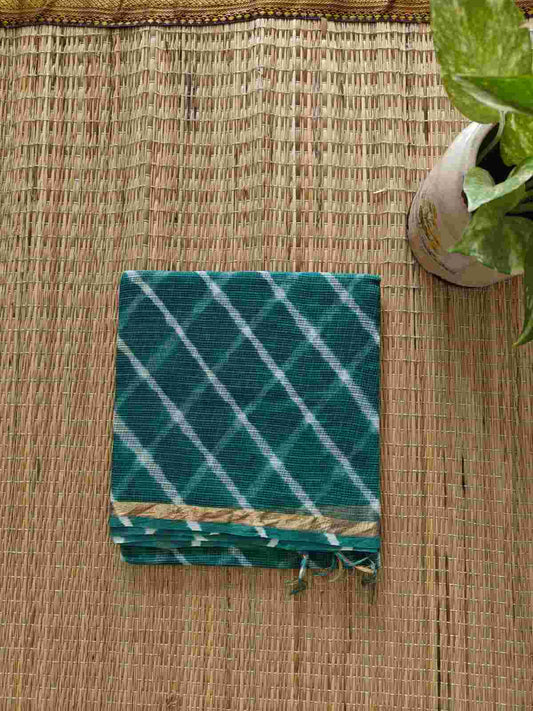 Green Kota Dupatta - Desi Weaves