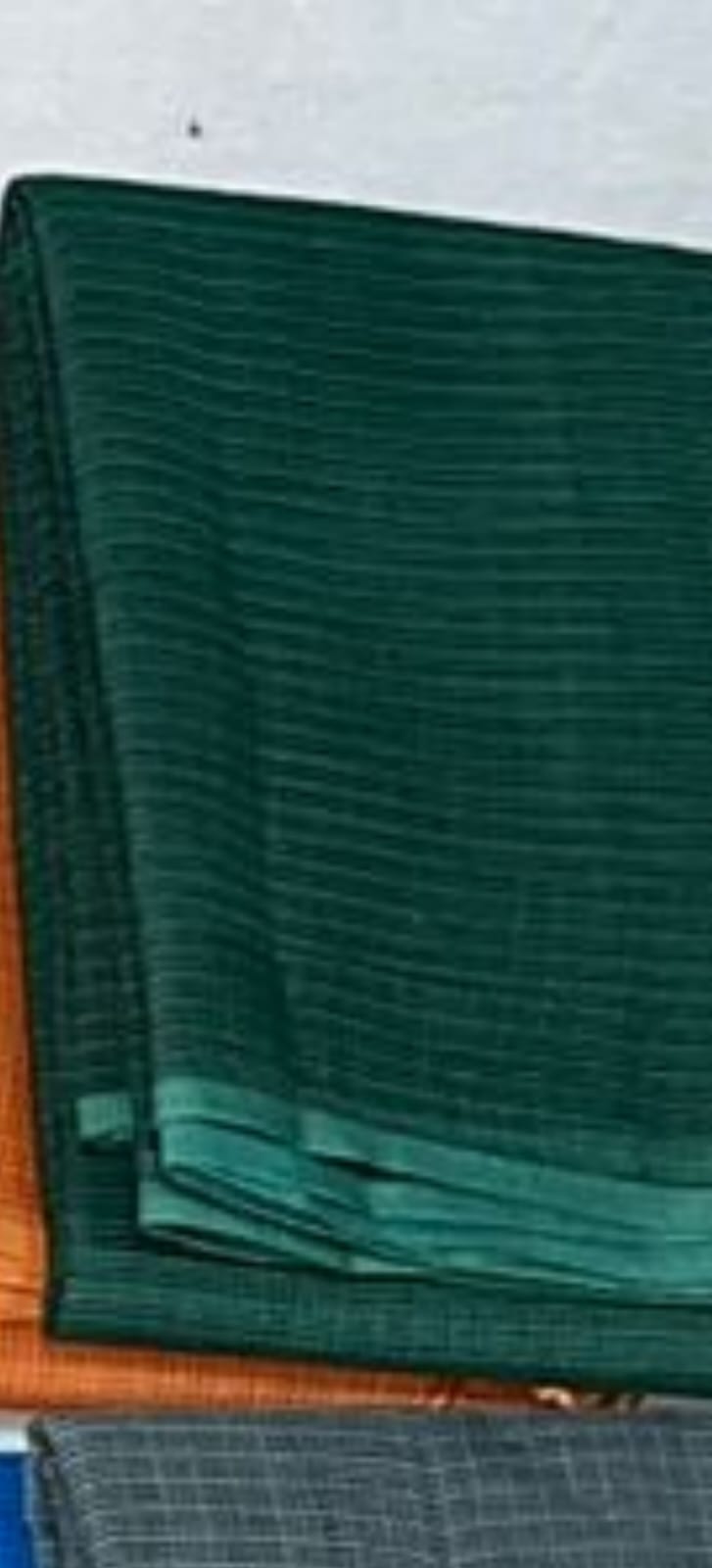 Dark Green Plain Cotton Kota Doria Dupatta