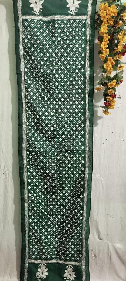 Kantha stitch silk stole - Desi Weaves