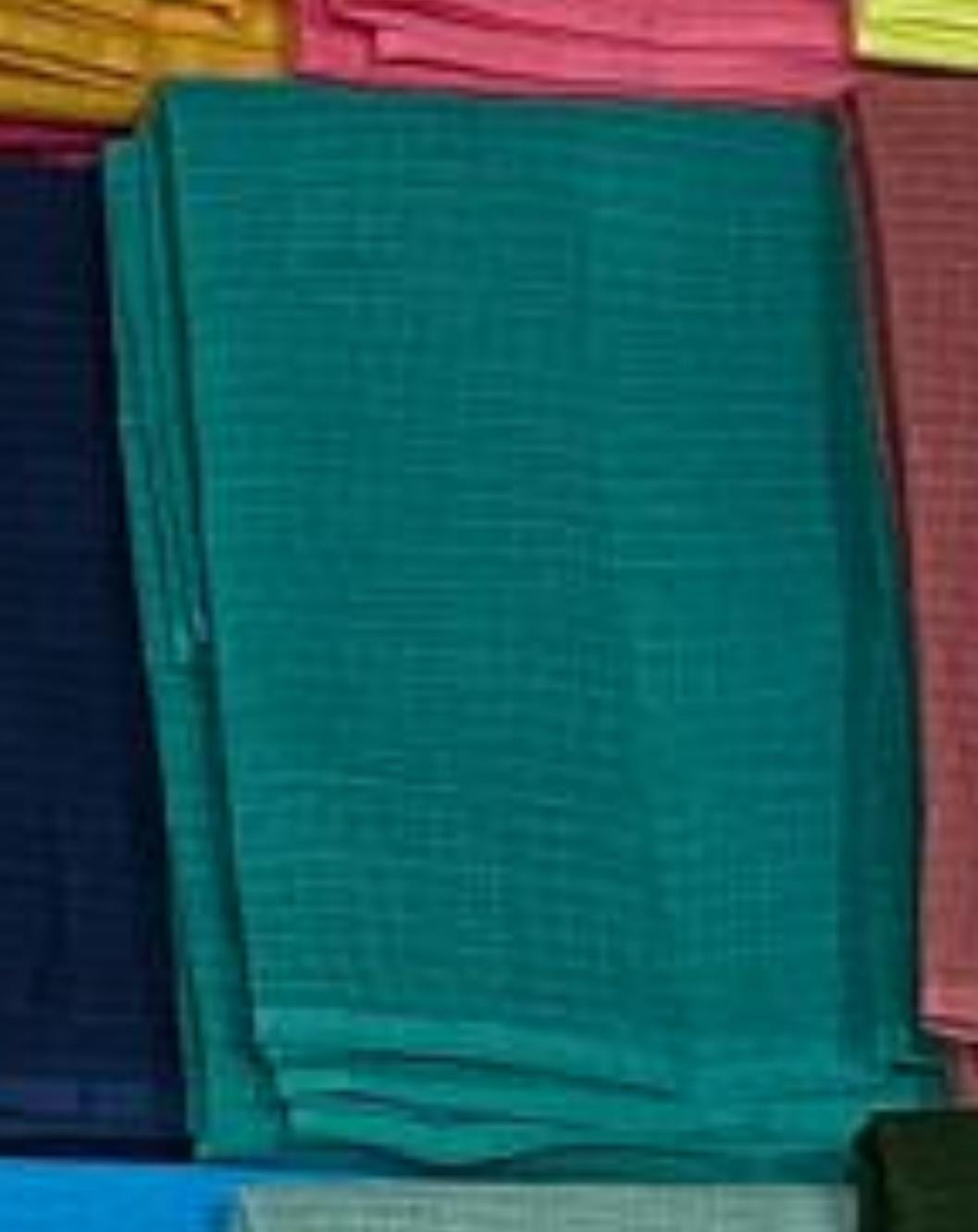 Dark Turquoise Plain Cotton Kota Doria Dupatta