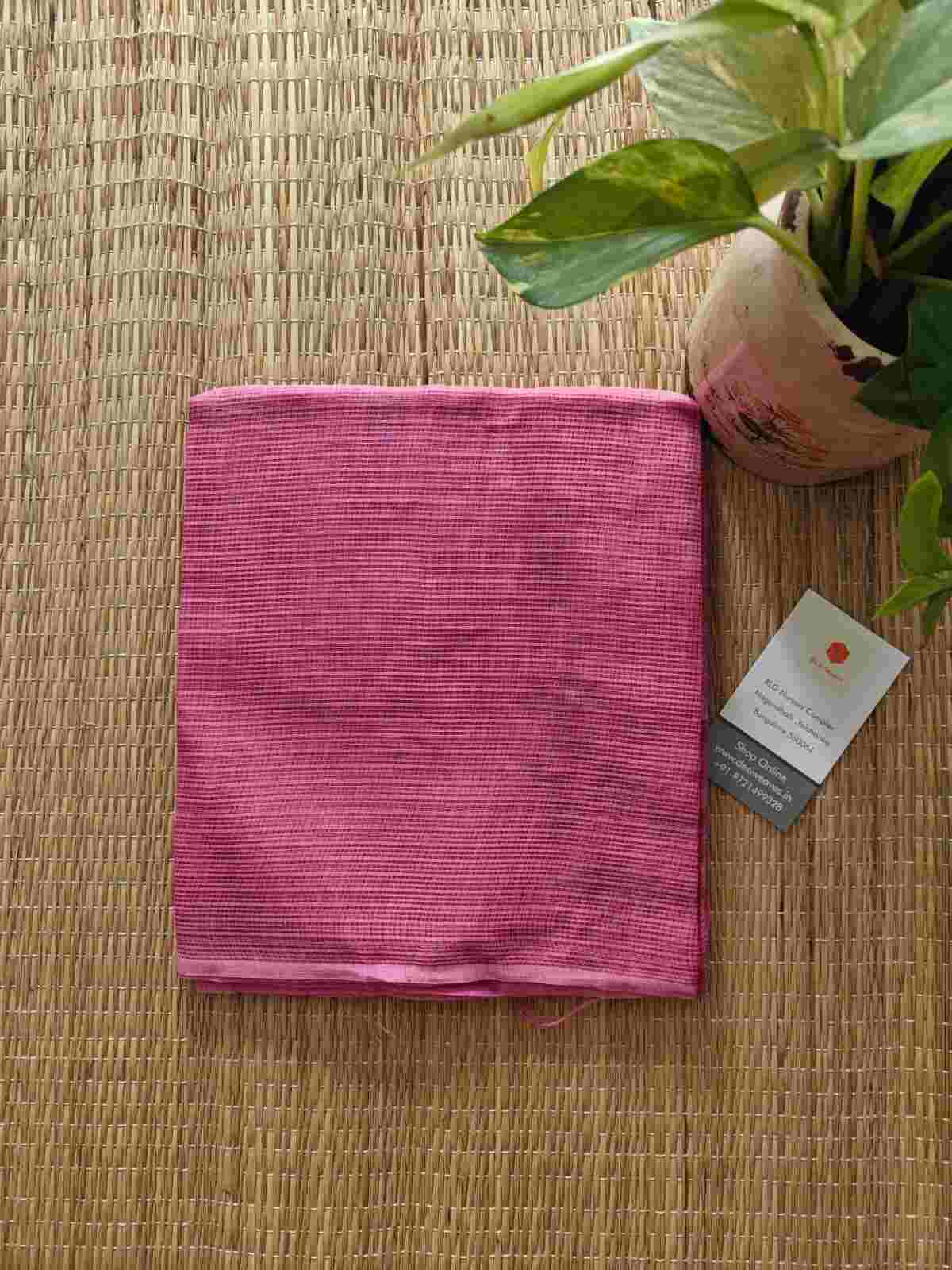 Onion Pink Plain Cotton Kota Doria Dupatta