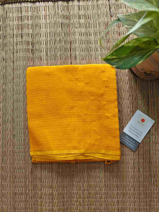 Yellow Plain Cotton Kota Doria Dupatta