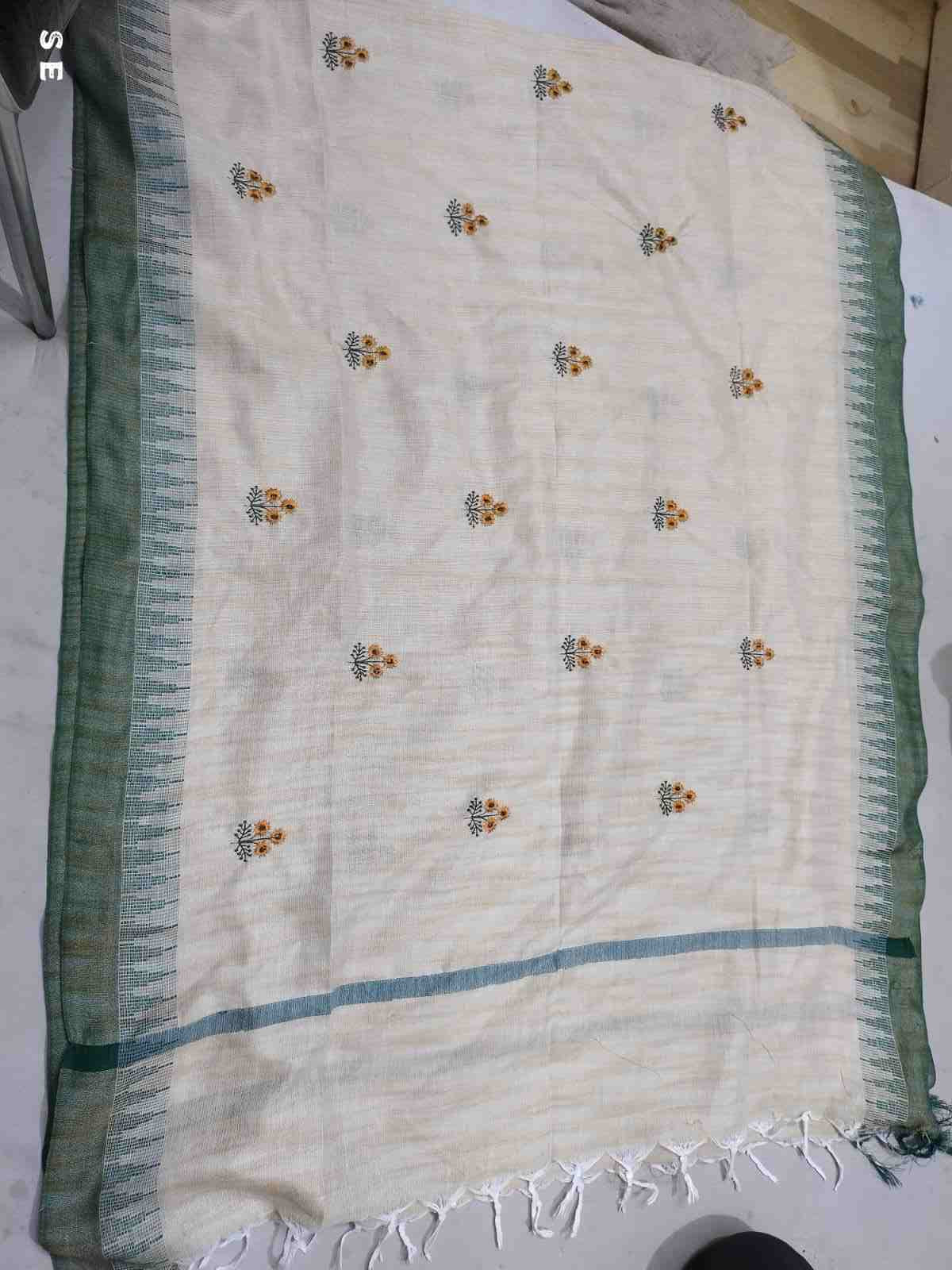 Embroidered Khadi Silk Cotton Dupatta