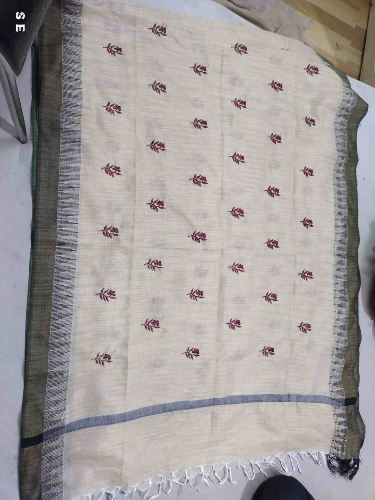 Embroidered Khadi Silk Cotton Dupatta