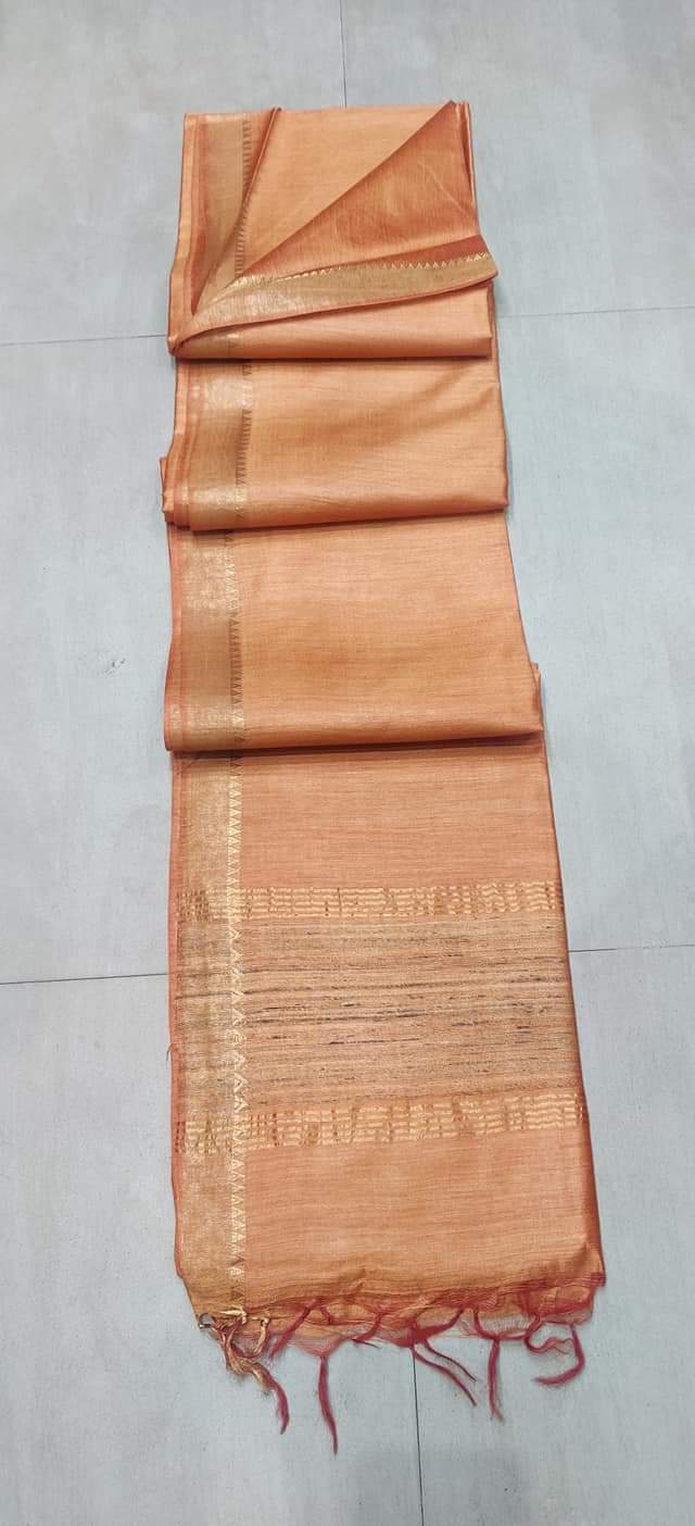 Goldmine Handloom Pure Munga Tussar Silk Saree