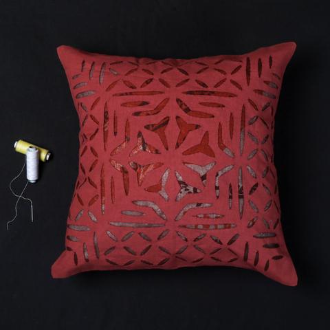 Applique Hand Stitched Cotton Cushion Cover