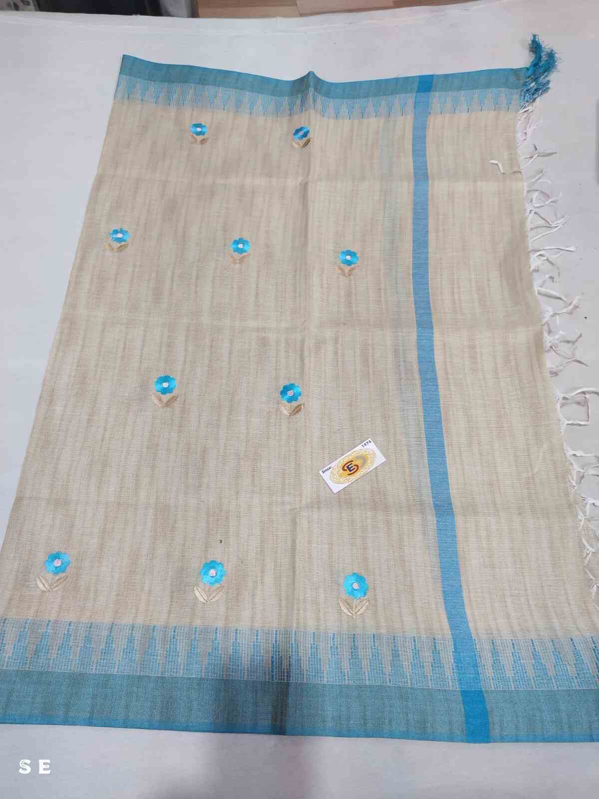 Dark Sky Embroidered Khadi Silk Cotton Dupatta