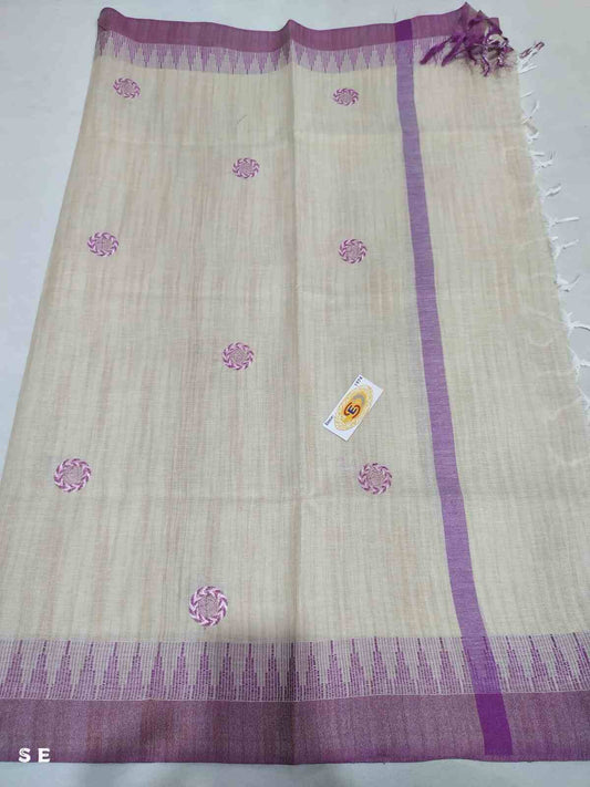 Lilac Color Embroidered Khadi Silk Cotton Dupatta