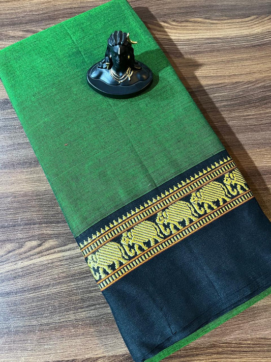 Green Narayanpet Handloom Cotton Saree