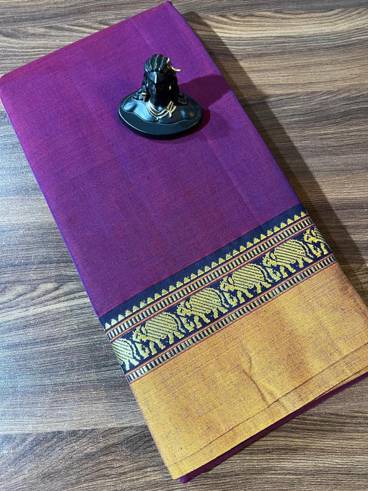 Violet Narayanpet Handloom Cotton Saree