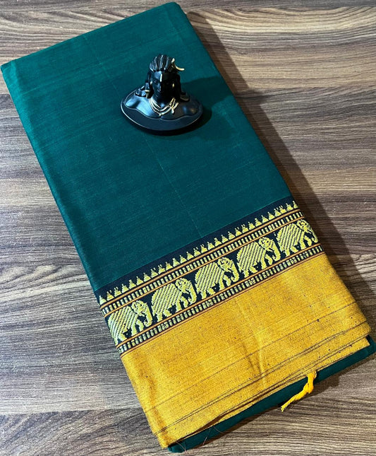 Green Narayanpet Handloom Cotton Saree