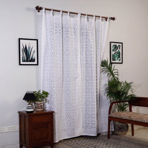 Hand Stitched Cotton Applique Work Curtain