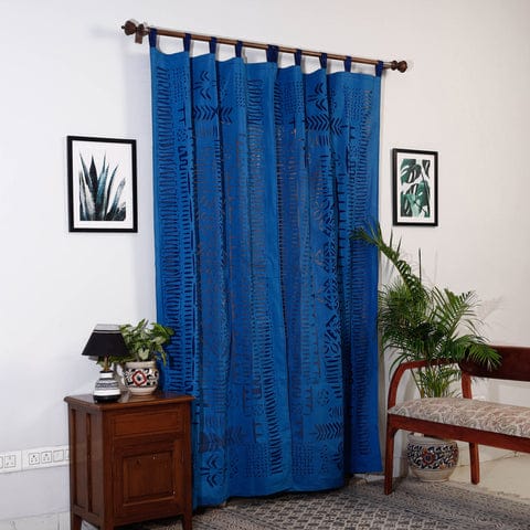 Hand Stitched Cotton Applique Work Curtain